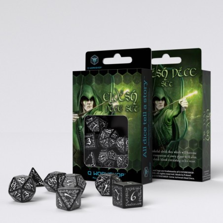 Kości RPG: Elfickie Czarno-białe