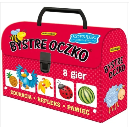 Adamigo, Kuferek Bystre Oczko, zestaw 8 gier edukacyjnych