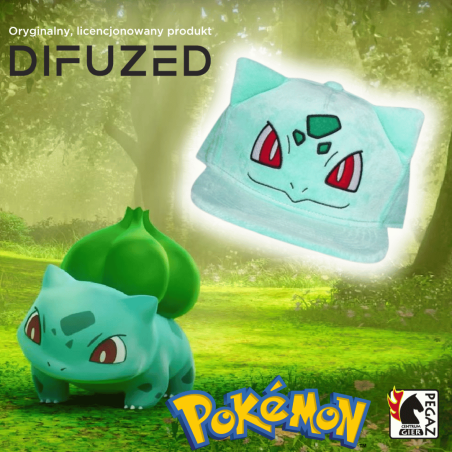 POKEMON - Bulbasaur PLUSH SNAPBACK (Czapka z uszkami) - Oryginalna