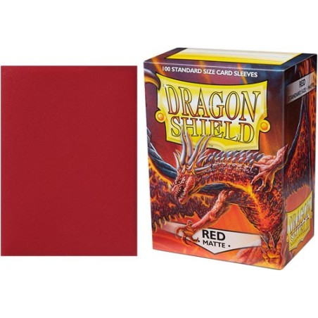 Red - Matte Sleeves - Standard Size Dragon Shield 100 sztuk 88x63