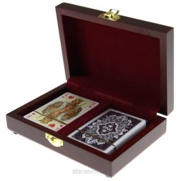 Karty do gry luxury w pudełku drewnianym PIATNIK