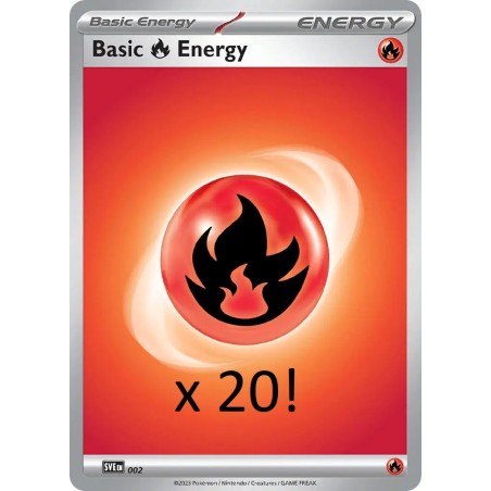 Pokemon TCG: Fire energy (ognista energia) Pakiet 20szt! ORYGINALNA