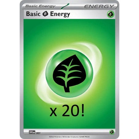 Pokemon TCG: Grass energy (roślinna energia) Pakiet 20szt! ORYGINALNA