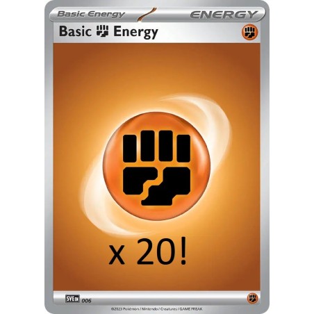 Pokemon TCG: Fighting energy (walcząca energia) Pakiet 20szt! ORYGINALNA