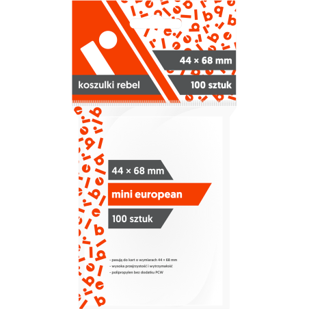Koszulki na karty Mini European (44x68 mm) 100 sztuk Rebel