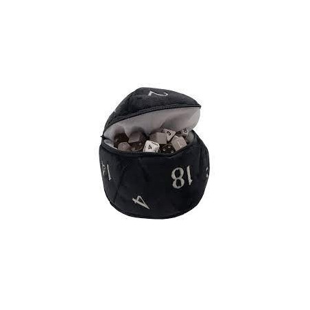 UP - D20 Plush Dice Bag - Black - Kostka pluszowa Czarna z sakiewką