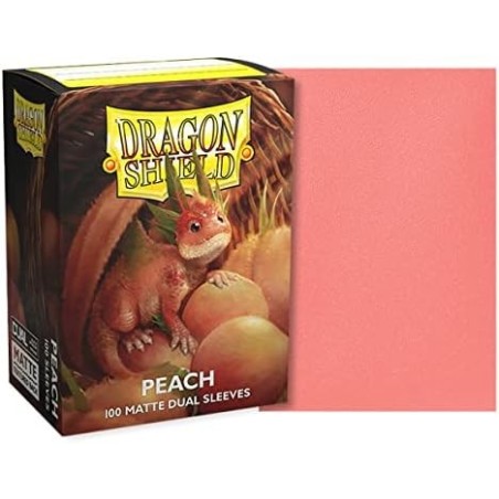 Koszulki Dragon Shield matte dual sleeves Peach standard size (Brzoskwiniowe na zewnątrz, czarne wewnątrz)