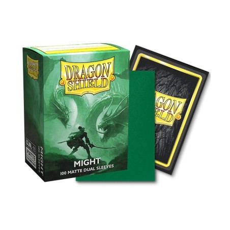 Koszulki Dragon Shield matte dual sleeves Might standard size (Zielone na zewnątrz, czarne wewnątrz)
