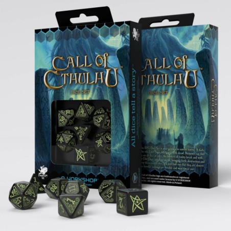 Kości RPG Zew Cthulhu: Czarno-fosforyzujące