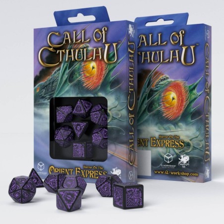 Kości RPG Zew Cthulhu Horror w Orient Express: Czarno-fioletowe