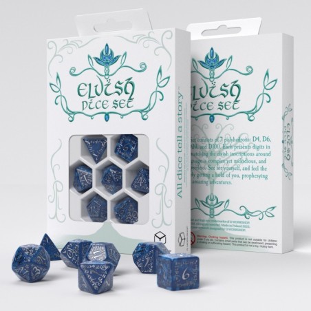 Kości RPG Elfickie: Kobaltowo Srebrne