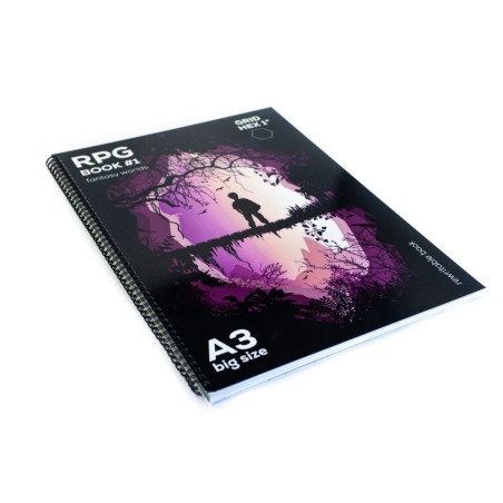 Księga RPG A3 - siatka heksagonalna