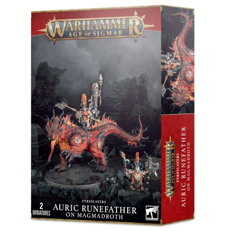 Warhammer Age of Sigmar: Fyreslayers Auric Runesmiter on Magmadroth