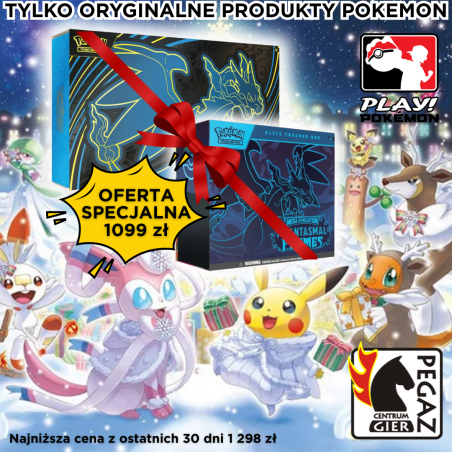 Pokemon TCG: Phantasmal Flames - Elite Trainer Box +Mega Charizard Ex Ultra Premium Collection PAKIET ŚWIĄTECZNY