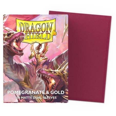 Dragon Shield Matte Dual Sleeves - Pomegranate & Gold
