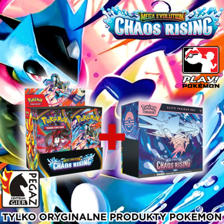 Pokemon TCG: Mega Evolution - Chaos Rising - Booster Box +Elite Trainer Box Pakiet Promo